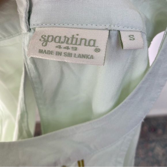 Spartina 449 Kieran Green Mist Halter Dress Embroidered Floral Size Small - Picture 10 of 12